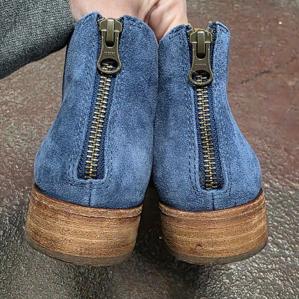Kork Ease Easy Ryder Women Ankle Boots US 8 M blue suede bootie K53504 low heel - Picture 5 of 11